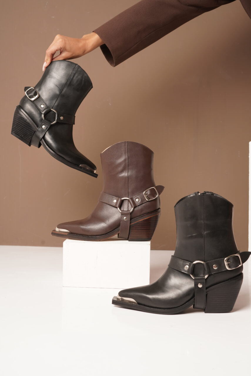 TEXANAS JOLIE • Color Negro Marron Women - Zapatos para Mujer TEXANAS JOLIE • Color Negro Marron
